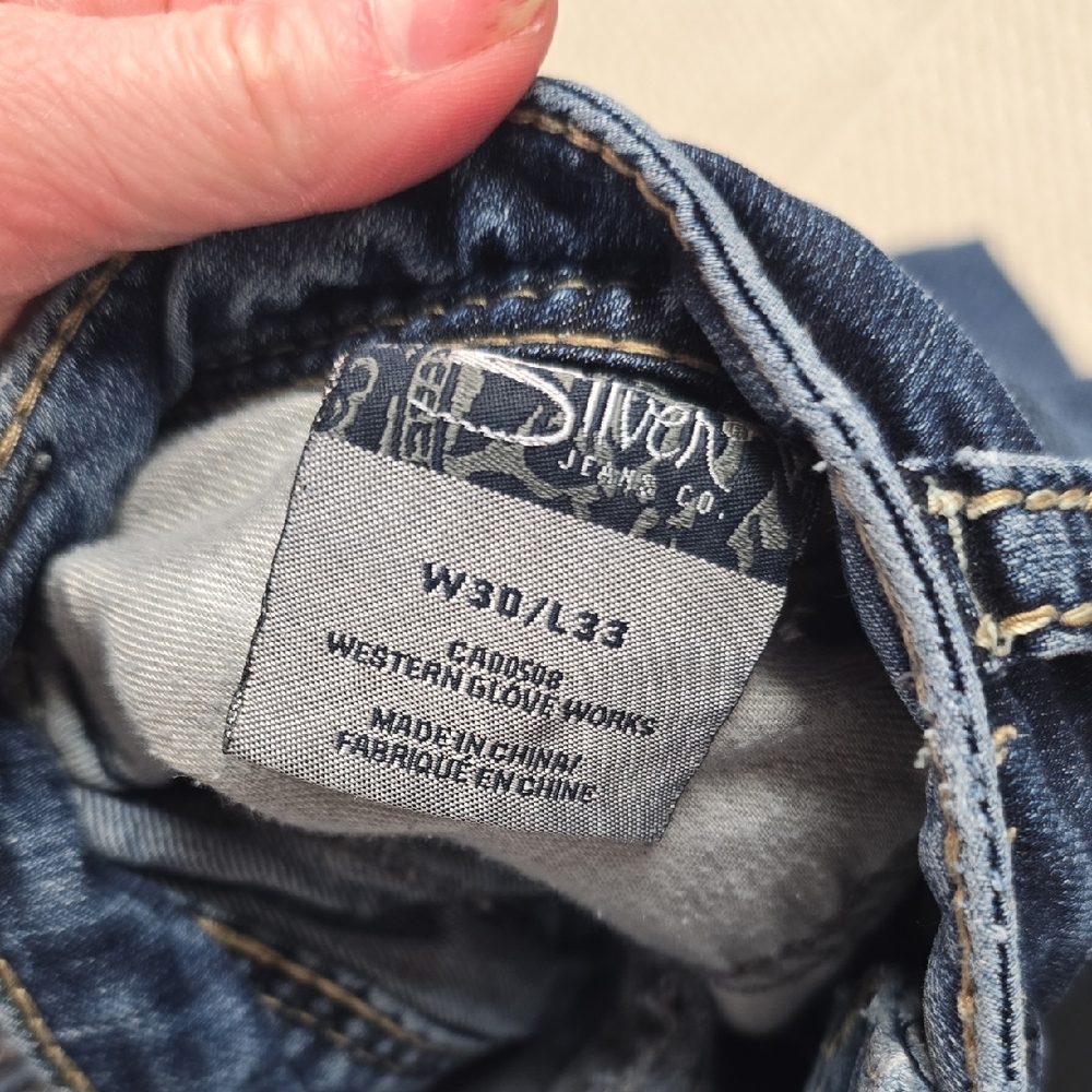 Silver Jeans Dark Blue Straight Leg Denim - Picture 14 of 14